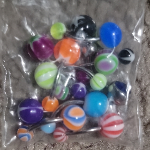 Colorful Belly Button Rings Set - Picture 2 of 3